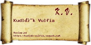 Kudlák Vulfia névjegykártya